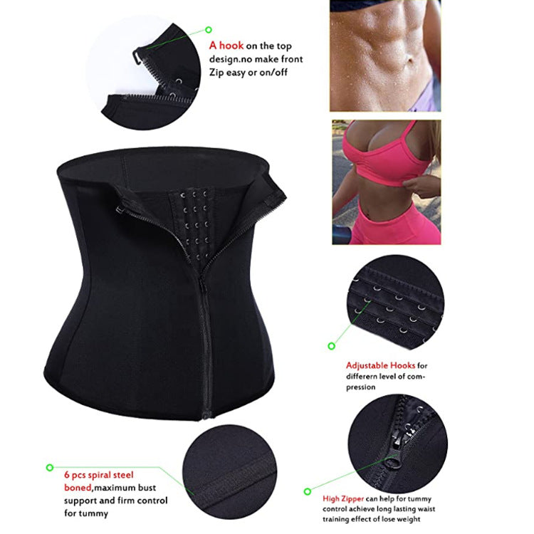 Three-Breasted Zpper  Neoprene Corset (Waist Trainer)