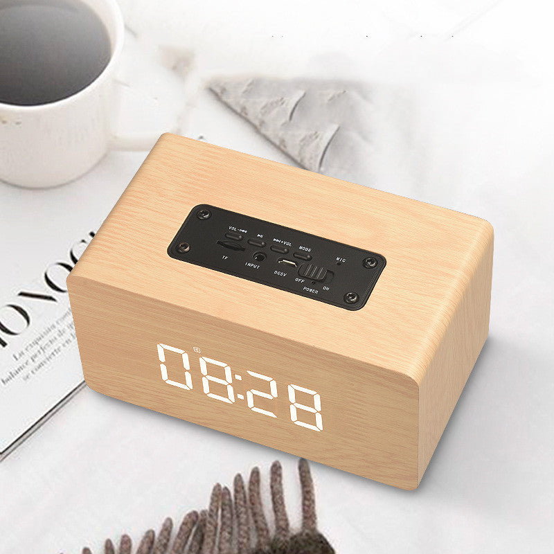 Wooden Clock Bluetooth Speaker