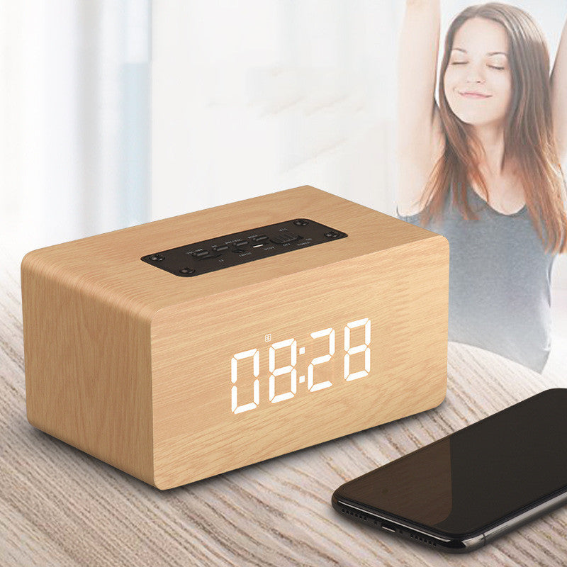 Wooden Clock Bluetooth Speaker