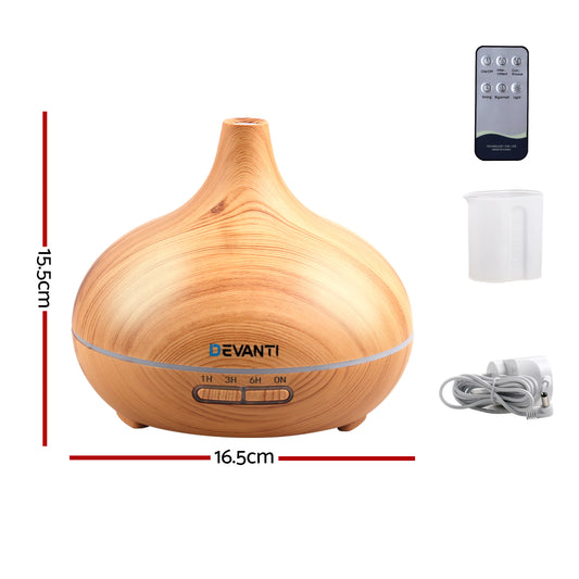 Devanti 300ml 4 in 1 Aroma Diffuser - Light Wood