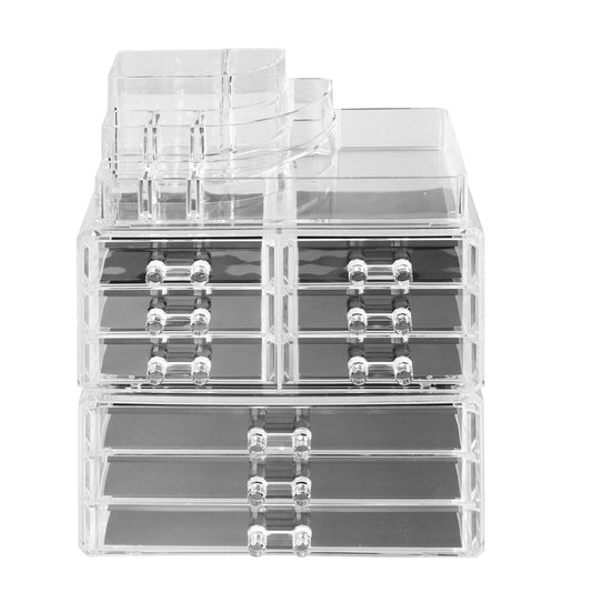 9 Drawer Clear Acrylic Cosmetic Makeup Organizer Jewellery Storage Box