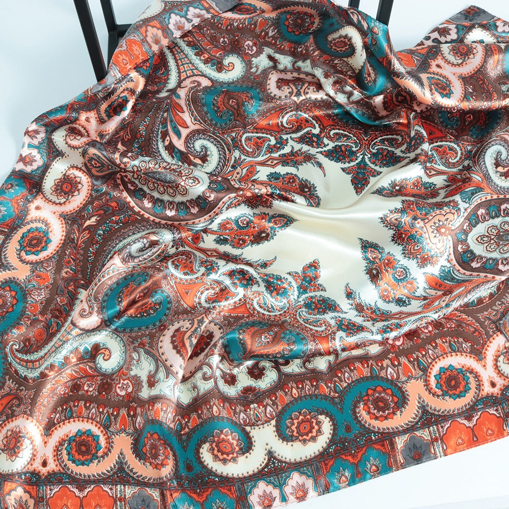 Paisley Style Silk Like Multipurpose  Scarf