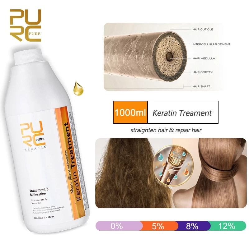 PURC Brazilian Keratin Hair Treatment & Shampoo 1000ml