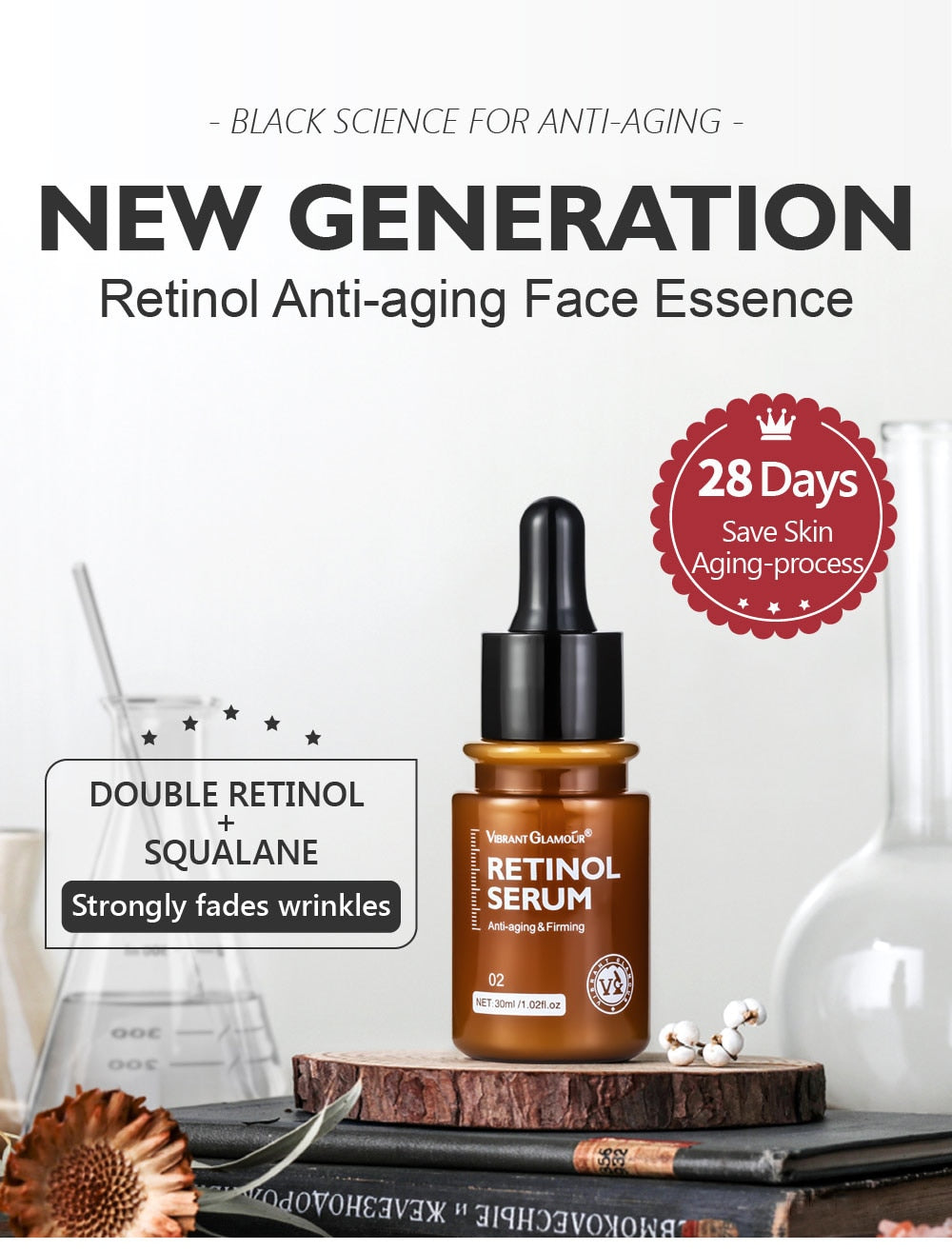 VIBRANT GLAMOUR Retinol Face Cream & Face Serum 2 PCS