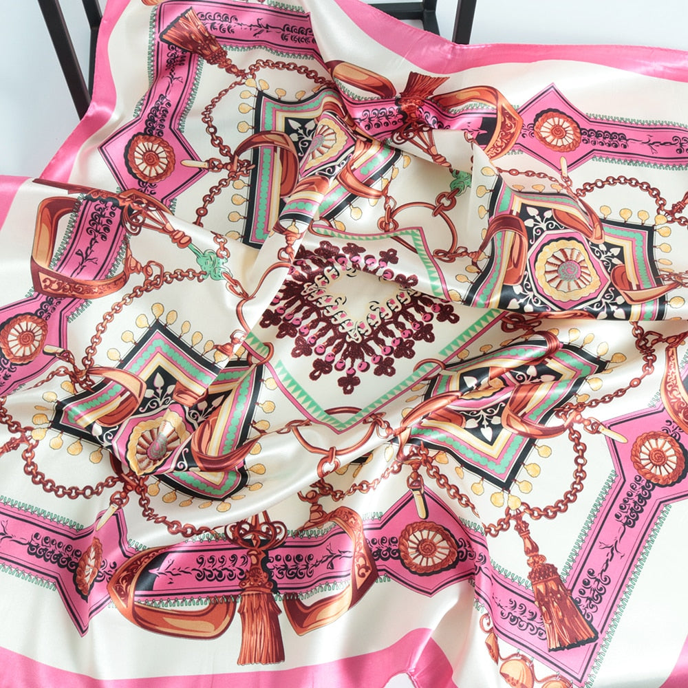 Paisley Style Silk Like Multipurpose  Scarf