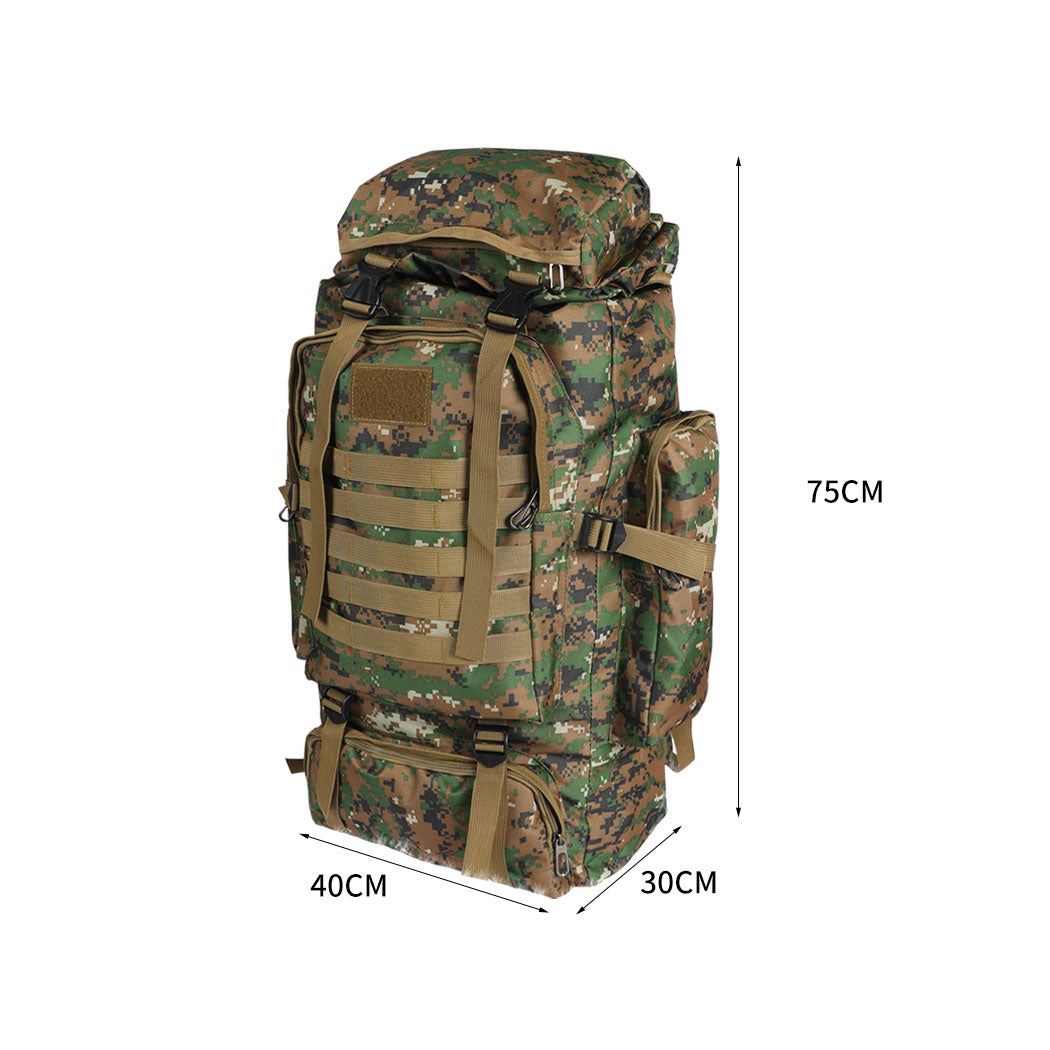 80L Military Tactical Backpack Rucksack Hiking Camping Outdoor Trekking Army Bag