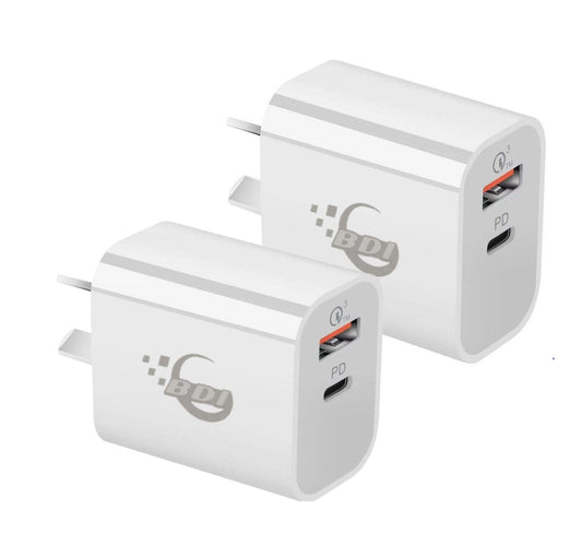 BDI 18W PD Quick Charger AU plug with USB and Type C Port  SDC-18WACB -2pack