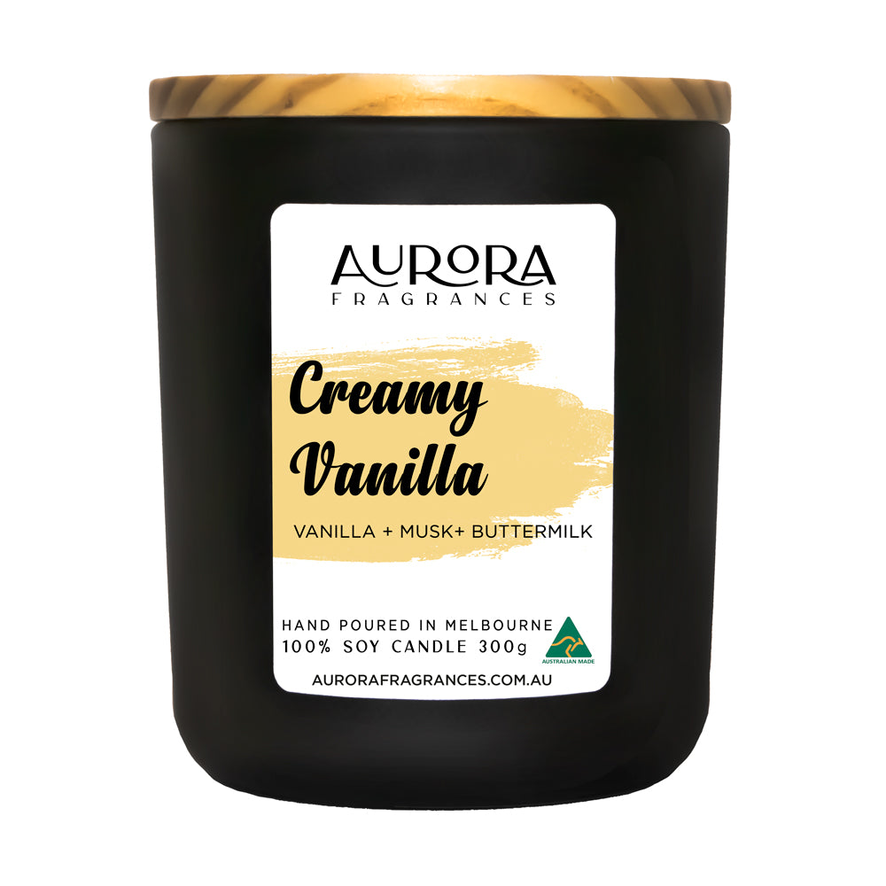 Aurora Creamy Vanilla Scented Soy Candle Australian Made 300g 2 Pack