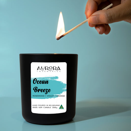 Aurora Ocean Breeze Scented Soy Candle Australian Made 300g 2 Pack