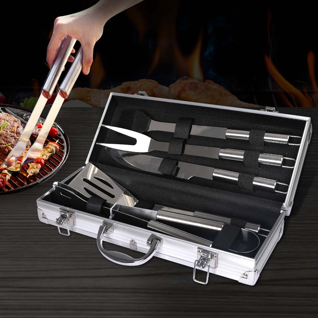 Moyasu Stainless Steel 5Pcs BBQ  Set With Aluminium Case