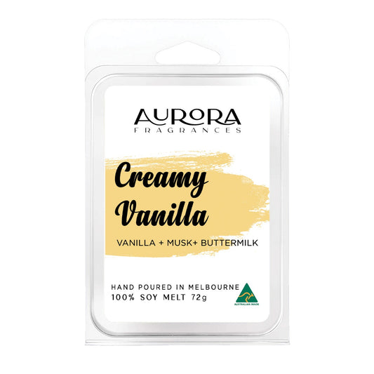 Aurora Creamy Vanilla Soy Wax Melts Australian Made 72g 5 Pack