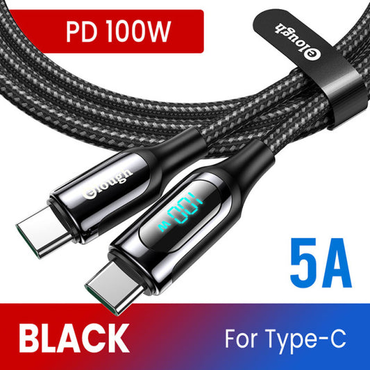 Elough LED 100W USB C To USB Quick Charge 4.0 Cable
