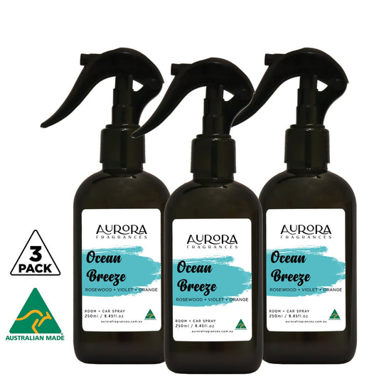 Aurora Ocean Breeze Room Spray and Car Spray Australian Made 250ml 3 Pack